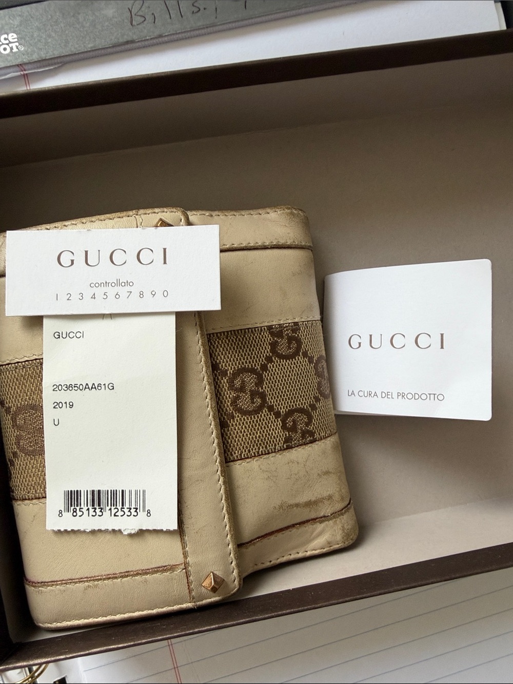 Gucci Vintage Monogram Large Card Holder Wallet 100% Authentic With Gucci Box! - Picture 2 of 6